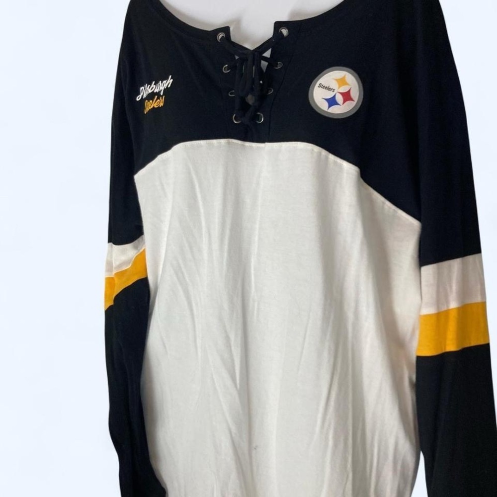 NFL team Steelers black and white long sleeve shirt Size XXL